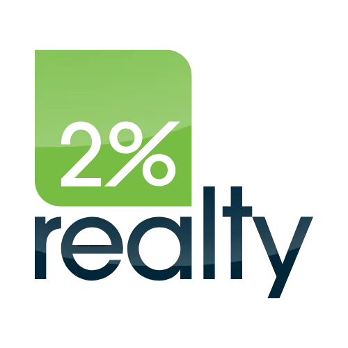 2Percentrealty Logo 2% Realty Brokerage. Lower Commission Discount Brokerage. 2 Percent Realty Brand.